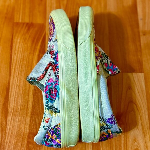 Vans Festival Satin Gold Embroidered Slip-On Shoes Men 5 Women 6.5 Sanitized - Picture 4 of 10